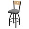 Holland Bar Stool Co 25" Swivel Counter Stool, Black Wrinkle, Nat Back, Canter Grey Seat 83025BWNatMplB007 - alternate 1
